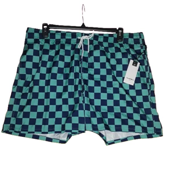 Goodfellow & Co Other - Men's Aqua & Navy Checkered Swim Trunks Shorts fully Lined NWT Size XL
